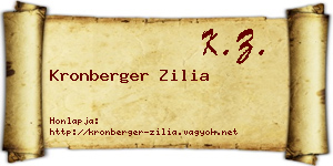 Kronberger Zilia névjegykártya
